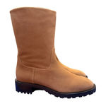Stuart Weitzman New  Taina Chill Boots 8  / 38.5 shearling Tan Mid Calf‎ Lug Sole Photo 0