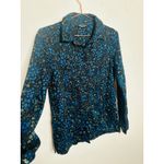 STINE GOYA Black Blue Metallic Button Front Floral Lucian Long Sleeve Top sz XS Photo 4