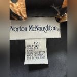 Norton Mcnaughton  black silk quilted vest with Americana/Equestrian crest print Photo 2