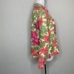 Vtg Floral Cotton Pearl Button Jacket Medium Pink Photo 3