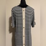 Exist EUC  Gray and White Striped Maxi Dress size large Photo 6