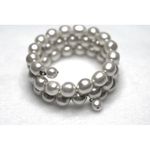 Source Unknown Classy Bridal Prom Vintage Faux Pearl Wire Coil Y2K Statement Bracelet Photo 1