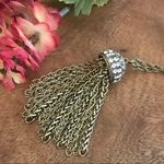 Charming Charlie  Tassel Necklace. Brass color Photo 2