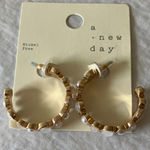 A New Day : Gold Tone & Faux Pearl Hoop Earrings- Nickel Free Photo 0