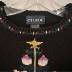 CT Crew Vintage Wool Christmas Sweater Women's Medium Black Reindeer Snowman Photo 4