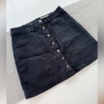 Wishlist Jean Black Twill Stretch Cotton Front Button Mini Skirt Size Large Photo 2