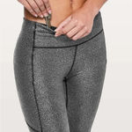 Lululemon Speed Up Tight Luminosity Foil Print Black Silver - Size 4 Photo 2