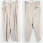 Free People  Neutral Beachy Linen Blend Wide Leg Calla Pleated Trousers Pants 12 Photo 2