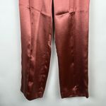 Cinq a Sept Karis Embossed Satin Trousers Pants in Copper Size 8 Pink Photo 3