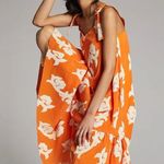Anthropologie  Exquise Phoebe Flounced Dress Orange Small Summer Photo 2