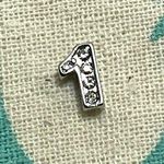 Origami Owl Living Lockets HTF Retired Crystal Number 1 Floating Charm Photo 0