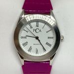 PCA ladies silver tone quartz analog wrist watch 34mm purple band running Photo 0