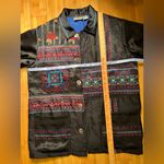 Chico's Womens 100% SILK Embroidered silk Lined Classic blazer Light Jacket|Sz:1 Photo 7