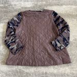 LOGO By Lori Goldstein Logo Lori Goldstein Jacket Womens 16 Brushed Camo Zip Front Long Sleeve Pockets Photo 6