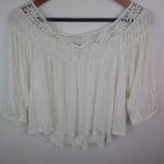 American Rag  L White Boho Crop Top Photo 5