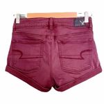 American Eagle Shorts Hi-Rise Shortie Burgundy Brushed Twill Women’s Size 4 Photo 1