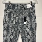 EXPRESS  NWT Gray Black Snakeskin Print Stretch High Rise Ankle Legging Pants Photo 1