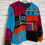 Vintage 90s Allure Womens Tapestry Jacket Size L Blue Red Embroidered BOHO Artsy Size L Photo 1