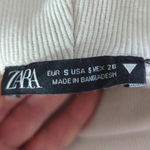 ZARA  Taupe Sweatshirt Women's Small Mock Neck Cropped Cotton Loungewear Casual Photo 6