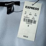 EXPRESS Gorgeous Baby Blue L/S Draped Fabric Top Blouse Satin NWT $68 Size Small Photo 8