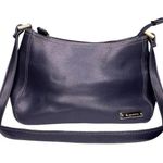 Liz Claiborne Dark Navy Faux Leather Small Shoulder Bag with Gold Hardware by  Photo 0