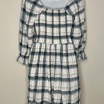Madewell  "Lucie" Elbow-Sleeve Smocked Mini Dress in Lebaum Plaid Sz S Small NWT! Photo 3