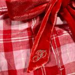 PINK - Victoria's Secret PINK VICTORIA’S SECRET Flannel Pajama Shorts  Red Pink Silver Plaid Ruffle SMALL Photo 3