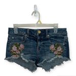 American Eagle  outfitters women’s cutoff floral denim‎ shorts size 4 Photo 0
