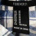 Forever 21  Womens White and Blue Flannel Button Down Shirt - Size Medium - VGUC Photo 4