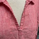 Sigrid Olsen  Linen Top Size Large Pink V-Neck Classic Blouse Photo 1