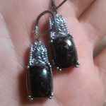 Matrix Silver Shungite Platinum Over Copper Lever Back Earrings Photo 8