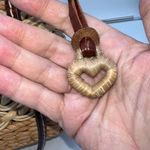 Vintage Straw and Wicker Shoulder Bag with Wicker Brighton Heart Bag Ch Photo 2