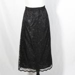Vintage 80s 90s Black Lace Plus Size Skirt 18W by Chez California Corporate Goth Photo 1