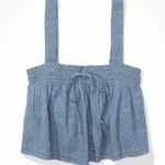 American Eagle  AE Chambray Swing Cami X-large XL NWT New Blue Embroidered Boho Photo 13