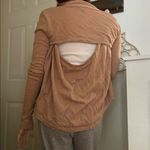 BCBGMAXAZRIA Merino Wool Crop Cardigan cut out back Tan XS Photo 1
