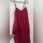 Soma  Weekend Crinkle Woven Maxi Bra Dress Deep Red Pockets Flowy Resort NWT XL Photo 1