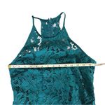 Anthropologie Hutch Lace Sheath Cocktail Dress Women’s Small Teal Halter Neck Blue Photo 4