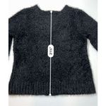 New Directions Petite Black Curly Zip Cardigan Sweater‎ MEDIUM Chunky Knit Furry Size undefined Photo 6