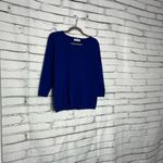 Dress Barn Blue V-Neck Pullover Sweater Large Soft Lightweight Knit Women’s Top Photo 1