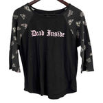 Blackcraft Black Dead Inside Moth Raglan Goth T Photo 0