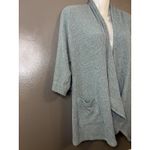 Dana Buchman Cardigan Womens Small Green Open Front 3/4 Sleeve Pockets Knit Photo 1