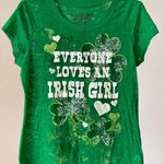 Rocker Girl Burnt out cap sleeve St. Patrick day shamrock Irish Tee Shirt Jr XXL Green Size undefined Photo 11