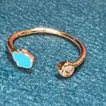 Handmade New Gold Plated Turquoise Hamsa Adjustable Open Ring Photo 2