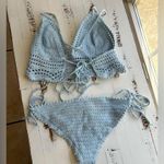 Crochet top and bottom baby blue with seashells bikini swim set Size undefined Photo 6