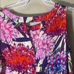 cupio  large Floral Tank Top - Pink, purple, Red, Blue v neck split hem back Photo 3
