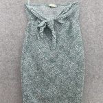 O. Vianca Women's Strapless Dress Smocked Green Micro Floral Tie Front Large Size undefined Photo 10