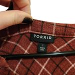 Torrid Red Plaid Long Sleeve Crinkle Gauze Ruffle Trim Blouse Top Size 1X XL Photo 6