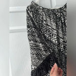 Cinco Ranch Womens Black/White Long Sleeve Tassel Dress Size Large Black Photo 5