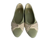 Vivaia Shoes Womens Size 9 Green Beige Knit Ballet Flats Bow Slip On Comfort Photo 1