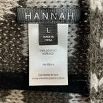 Hannah Womens L Sweater Open Cardigan Gray Southwestern Aztec Scarf Collar Size L Photo 6